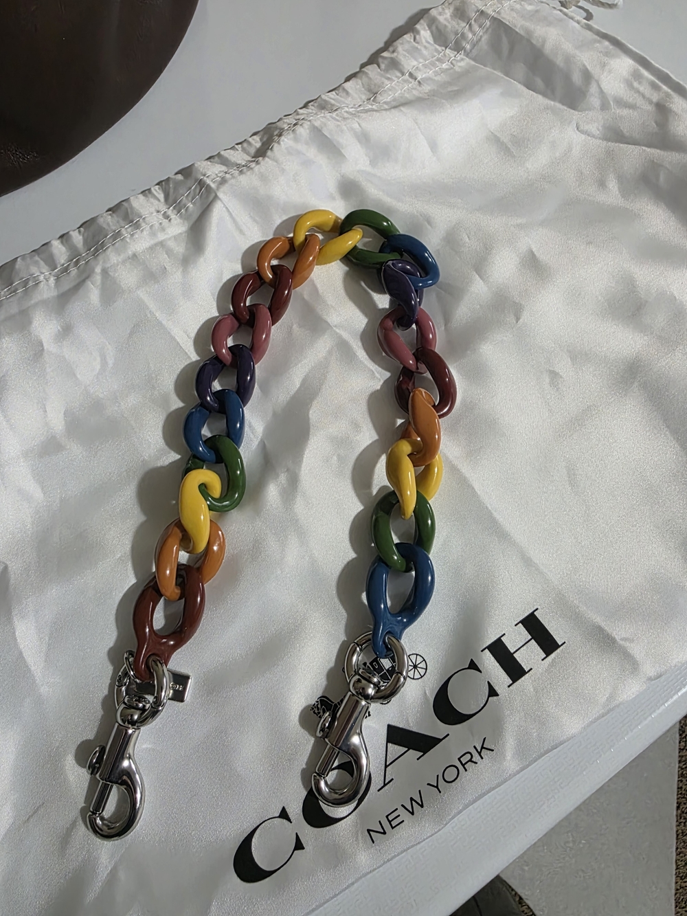 Coach Rainbow Resin Chain Bag Strap 19.5"